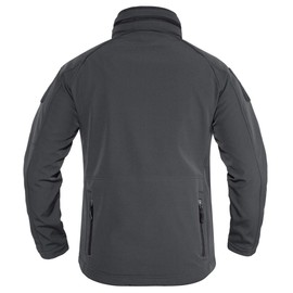 TACVASEN Men's Concealed Hooded Softshell Fleece Jacket Military Tactical Jacket Coat Grey, L