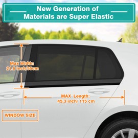 WIN.MAX Sun Protection Car Baby Sun Protection with Certified UV Protection, Universal Sun Visor Car Netting for Side Windows Mesh Material Protects Passengers, Baby, Children and Pets, Pack of 2