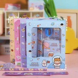 6-Piece Character Tote Bag Gift Set for Elementary Students - Children's Day Stationery & Learning Prize Roppongi (Yellow Rabbit Bear) 20ea