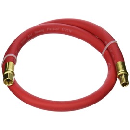 Milton 2760-3LH Air Leader Hose, 3/8" x 3 ft. Rubber Hose - 1/4" NPT Brass Ends - 300 Max PSI