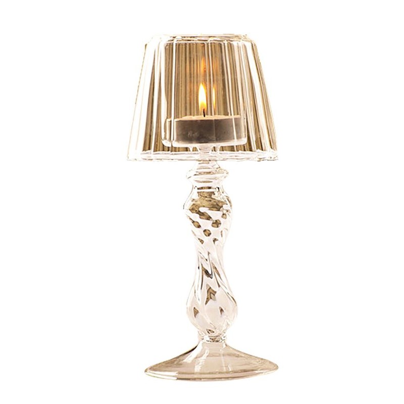 Crystal Glass Candle Holders Banquet Decorations Corrosion Resistance Durable Lamp