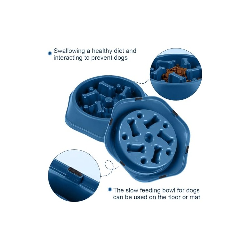 TOCOZOC Plato para Perro, 2 Piezas de Comedero Lento para
