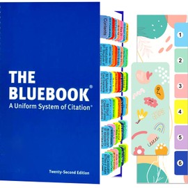Index Tabs for The Bluebook 22nd Edition A Uniform System of Citation, Color-Coded Laminated Bluebook Tabs, with Page Markers, Alignment Guide, Bookmark & Repositionable(Book not Included)