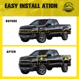 3" Front and 2" Rear Leveling Lift Kits for 2005-2022 Nissan Frontier 2WD/4WD - Includes Lift Blocks Kit and Extended Square U-Bolts for 2005-2022 Nissan Frontier 2WD/4WD