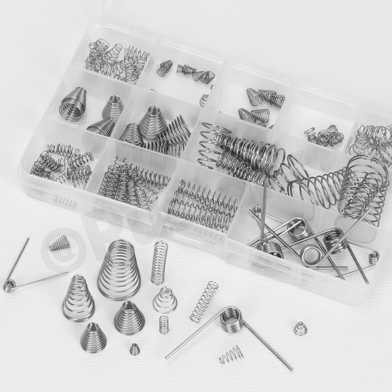 Rustark 148Pcs 15 Sizes Stainless Steel Conical Spring Compression Springs