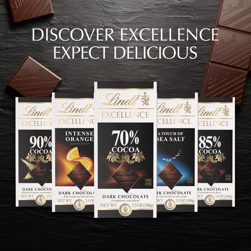 Lindt EXCELLENCE Intense Orange Dark Chocolate Bar, Dark Chocolate Candy