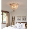 AMZASA Boho Flush Mount Ceiling Light Wooden Beaded Hepm Rope