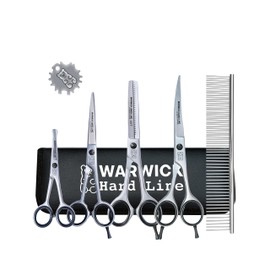 Professional Dog Grooming Scissors Set Pet Grooming Scissors kit for Dogs,Cats,Rabbit & All Pets, Stainless Steel Scissor, thinning Scissor(5 Pieces Set with PU Leather Pouch)