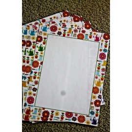 25 Sheets Computer Stationary SPRING FLOWER BORDER