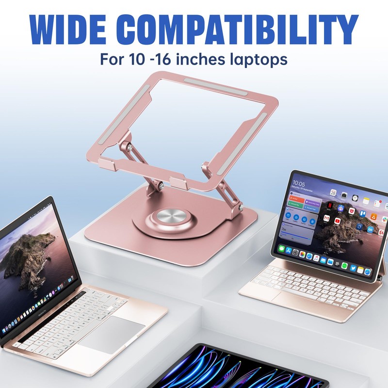 JOYEKY Laptop Stand for Desk, Adjustable Computer Stand with 360°