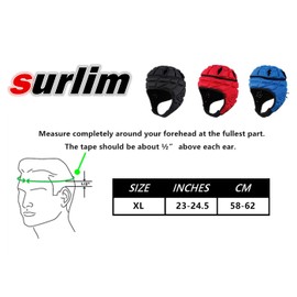 surlim - Casco suave de rugby para el fútbol con diseño de la bandera de 7v7, para adultos, talla XL (negro)