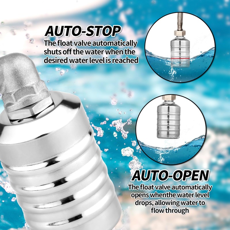 Float Valve, Stainless Steel NPT Thread Leak-Proof Automatic Water Level