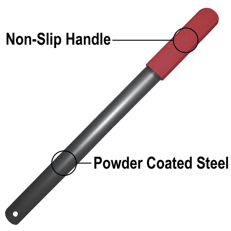 Rehabilitation Advantage Red Grip Handle Powder Coated Steel Shoehorn, 18