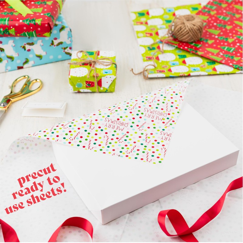 Christmas Wrapping Paper Sheets For Kids- 20 Precut Sheets Christmas