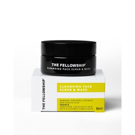 The Fellowship's 2 in 1 Cleansing Face Scrub & Mask - Combats Dull Skin, Blackheads and Ingrown Hairs - Natural & Vegan - High Performance Men's Grooming - Made In England - 100ml