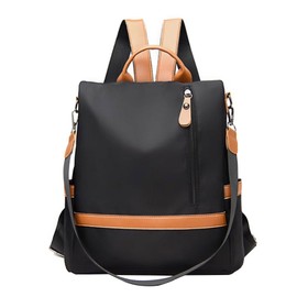 Eshow Women's Backpack Nylon Shoulder Bag Small Casual Backpacks for Women antitheft Multi-Function School Daily Girls Black