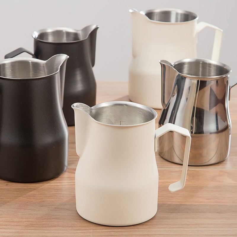 Milk Frother Cup 350ml 304 Stainless Steel Pointed Mouth Foaming