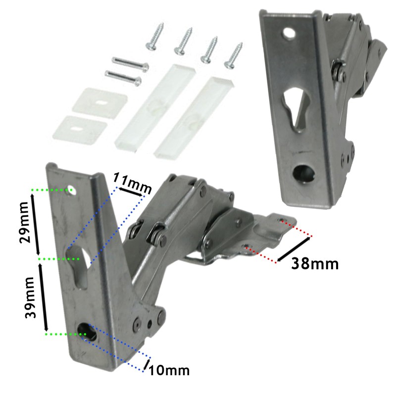 SPARES2GO Integrated Upper & Lower Door Hinge Kit Compatible with