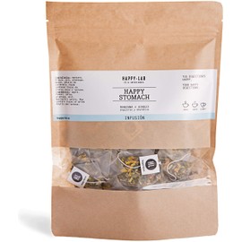 Happy-Lab HAPPY STOMACH herbal tea without caffeine - Apple and fennel digestive and diuretic herbal tea - Kraft ecopack with 25 biodegradable pyramid teabags