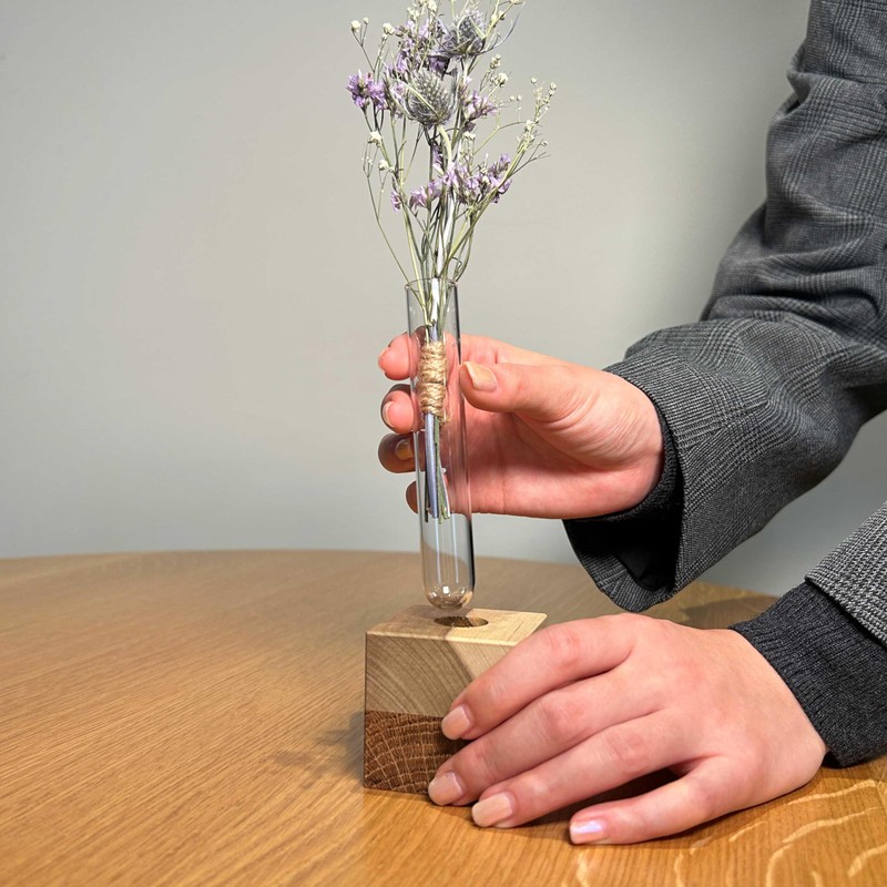 Newie Hida-no-Mori Small Tree Vase MOKURIN Wooden Flower Base, Vase,