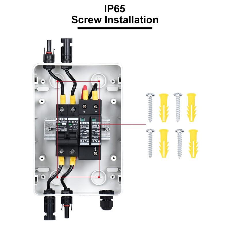 DIHOOL Solar Panel Disconnect Switch Box 40 Amp DC Circuit