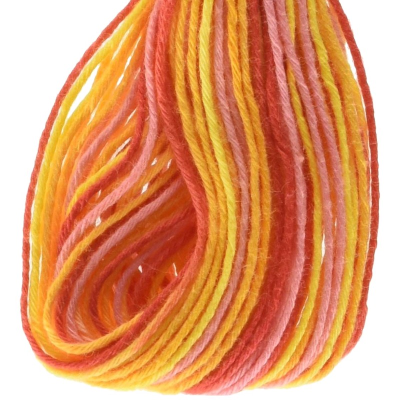 Olympus Sashiko Thread Skein, Orange, Pink, & Yellow