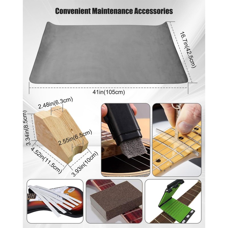 Guitar Repair Kit Luthier Tools Set, Fret Leveling Kit, Complete