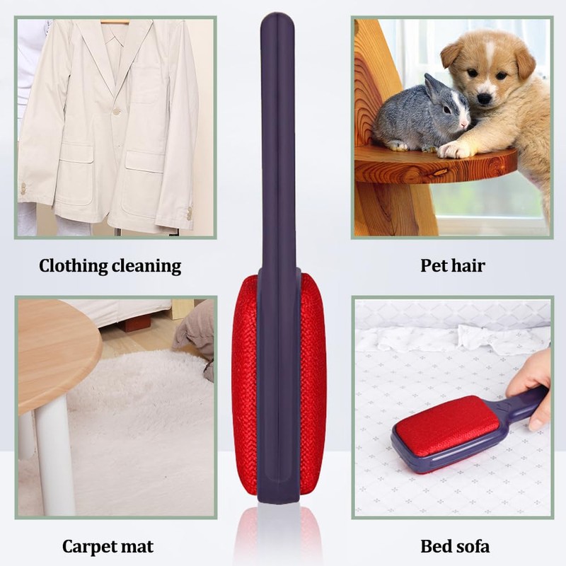 1PCS Double Sided 2 in 1 Velvet Clothes Brush for