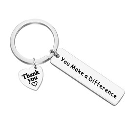 Thank You Gifts Appreciation Keychain You Make A Difference Keychain Appreciation Gifts for Teacher Nurse Mentor Coach Thank You Gifts for Employee Coworker Social Worker Volunteer Gratitude Gifts