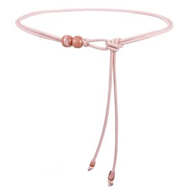 Muaquata Womens Faux Leather Lucky Bead Belts for Dresses Jeans Pants Thin Dress Waist Belt