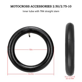 Bittwee 2PCS Dirt Bike Replacement Inner Tubes, 2.50 2.75-10 Off-Road Tire and Inner Tube Sets, Heavy Duty Motorcycle Bike Tire Accessories, Compatible with Crf50 MX650 JR50