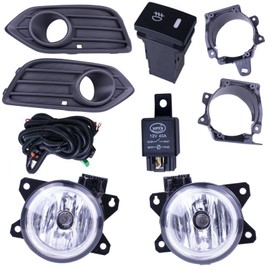 Tiny Force One Set Fog Light Lamps Compatible With Honda HR-V HRV 2019-2022 With Covers + Switch + Brackets + Wiring Kit ‎Replaces 71105T7AJ10 71106T7AJ10 71107T7AJ00 71108T7AJ00 (Halogen)
