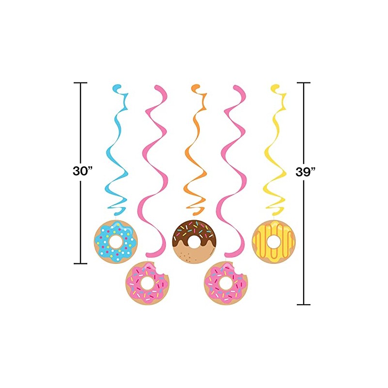 Happium Party Colourful Donuts Hanging Swirls - 6 Pcs, Paper,