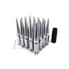24 Twisted Spike Lug Nuts Installation Kit 14x1.5 Chrome