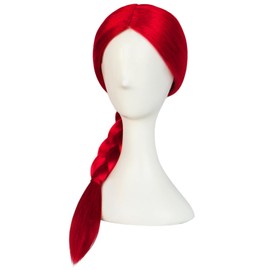 ESUNO 25Inch Red Braided Wig Cowgirl Wigs Red Cowboy Wig