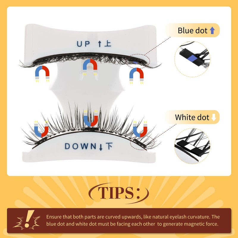 QUEWEL Magnetic Eyelashes Natural Look,2 pairs Reusable Magnetic Lashes kit