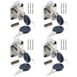 Ayiciel Cam Security Lock, 4Pack 22mm Keyed Alike Cylinder Furniture Lock Drawer Lock for Door Mailbox Cabinet Cupboard Household Office with Alike Keys