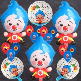 partypalaceusa 18pc circus clow foil latex Balloons party supplies decoration theme baby plim