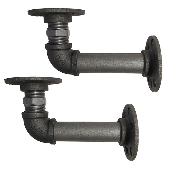Pipe Bracket - Rustic, Industrial, Heavy Duty 3/4 Inch Pipework