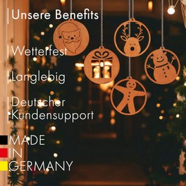 EXTRAVAGANT® Christmas Hanger with Festive Motifs Set of 5 Christmas Decoration Garden Decoration Metal Steel Rust Patina Weatherproof Garden Christmas Festive Decoration Advent