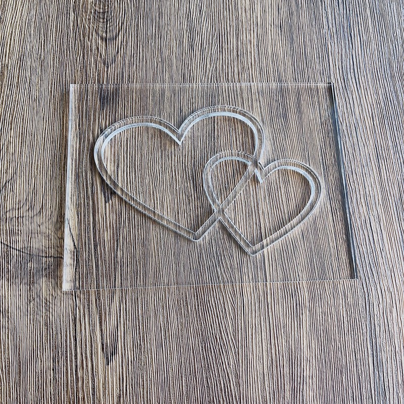 Double Heart Router Template, Clear Acrylic Template, Woodworking Router Template