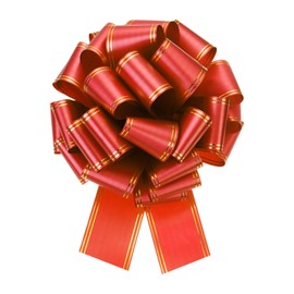 sourcing map 12 Inch Giant Large Pull Bow Big Metallic Car Bows Ribbon with Gold Edge for Wedding Presents Gift Wrapping Christmas, Red