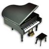 BinkeGG Black Wooden Wind up Grand Piano Music Box with