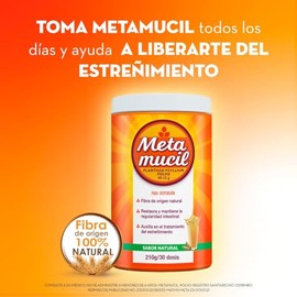 Metamucil Fibra Sabor Natural tarro de 504g 72 dosis