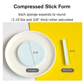 Esponja facial comprimida, 120 unidades de PVA profesional para eliminar el maquillaje lavado de cara redonda, esponjas exfoliantes para mujeres, color azul