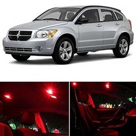 LEDpartsNow Interior LED Lights Replacement for Dodge Caliber 2007-2012 RED Accessories Package Kit (6 Pieces)