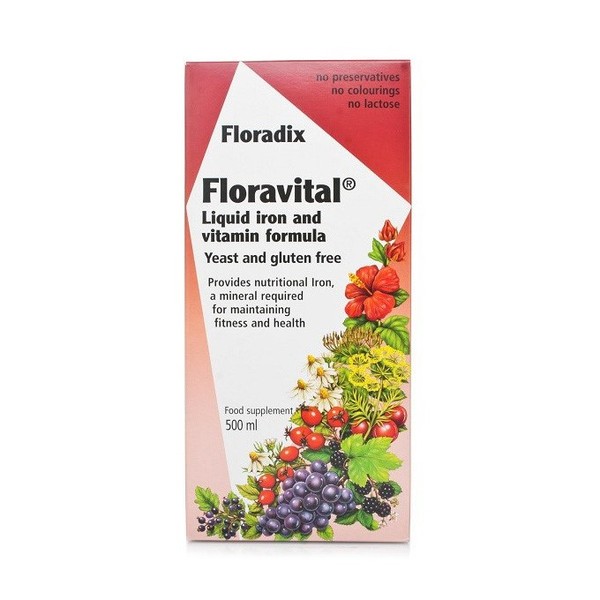 Floradix Floravital Iron - Yeast And Gluten Free Formula - 500ml