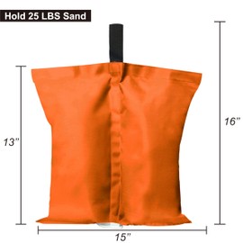 ABCCANOPY Canopy Weights 112 LBS Tent Sand Bags,4pcs-Pack (Orange)