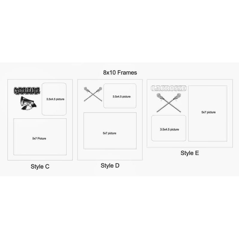 Sports Picture Frame - 8x10 Frame Holds 5x7 & 3x4
