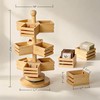 3-Tier Rotating Bamboo Tea Bag Organizer Carousel, Holds 108 Tea